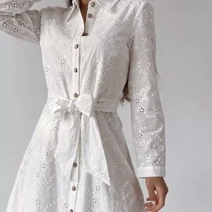 Elegant White Embroidered Dress